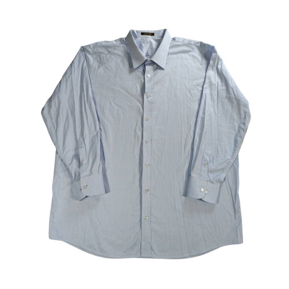 Yaly Couture Dress Shirt Blue Check Button Up Mens XL 100 Percent Cotton